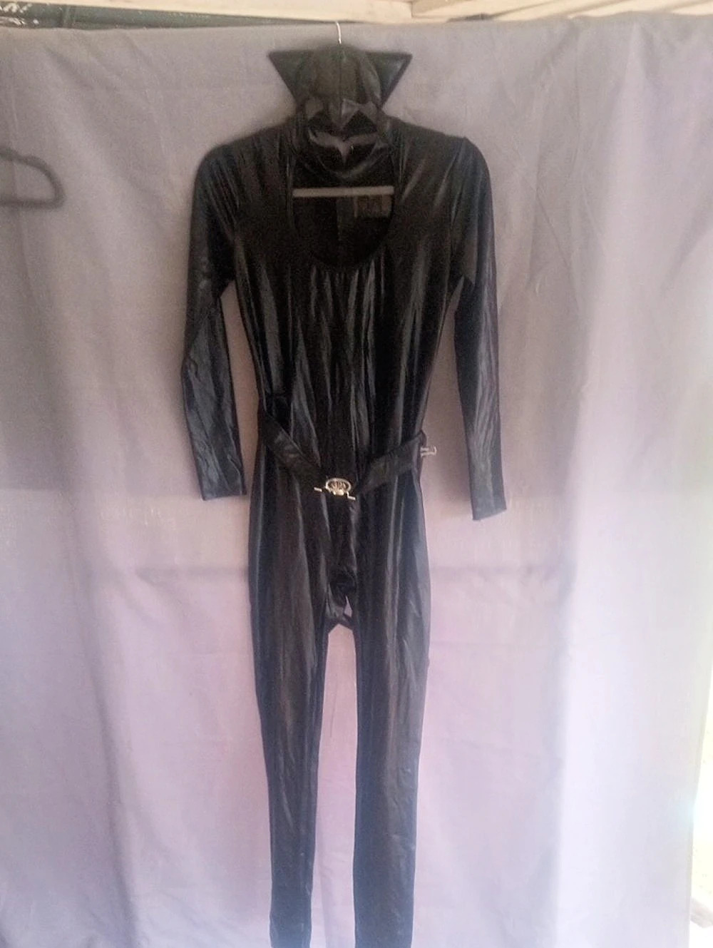 Leg Avenue Feline Femme Fatale Catsuit Black Bodysuit Costume Size Medium